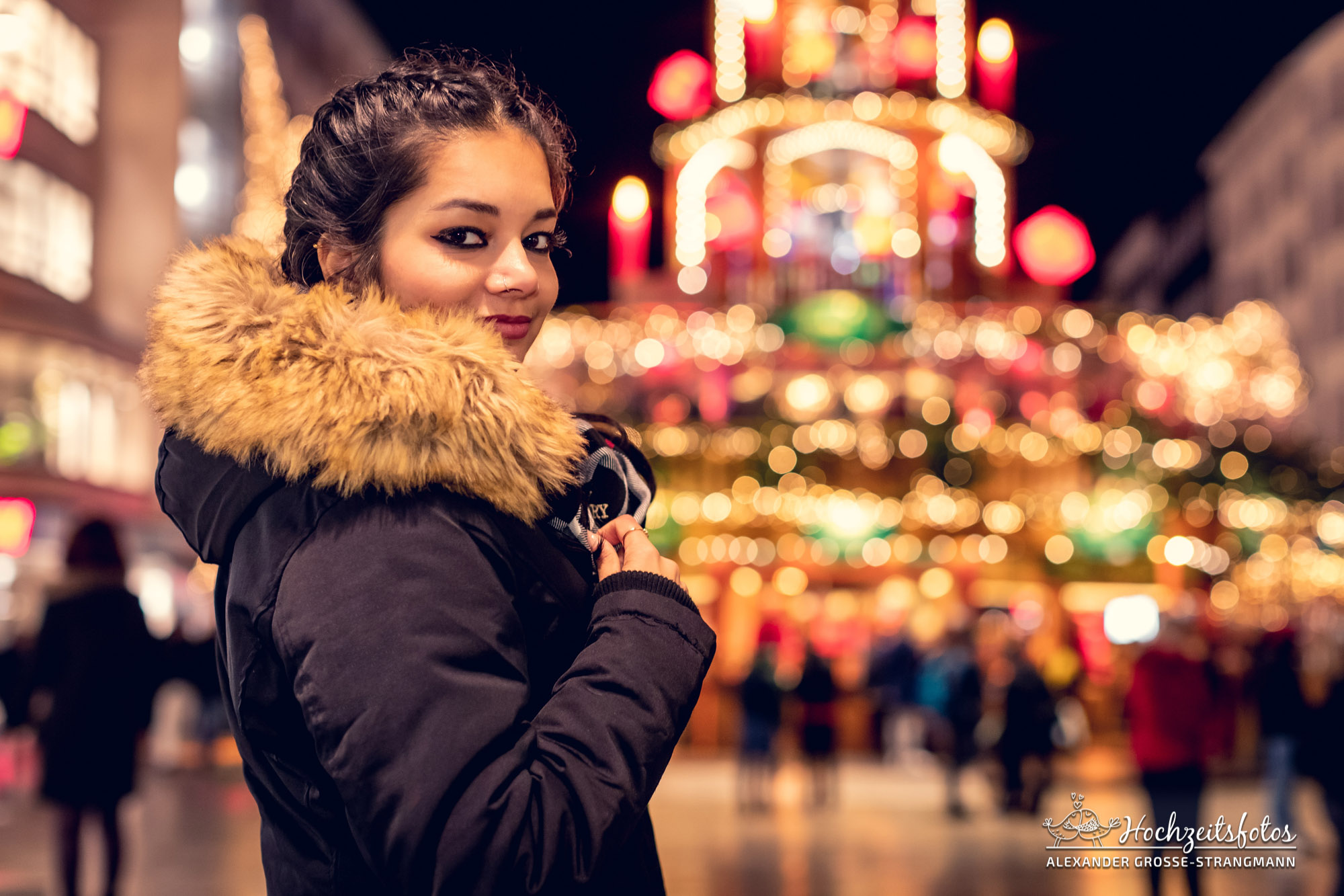 Fotoshooting auf dem Weihnachtsmarkt in Hannover